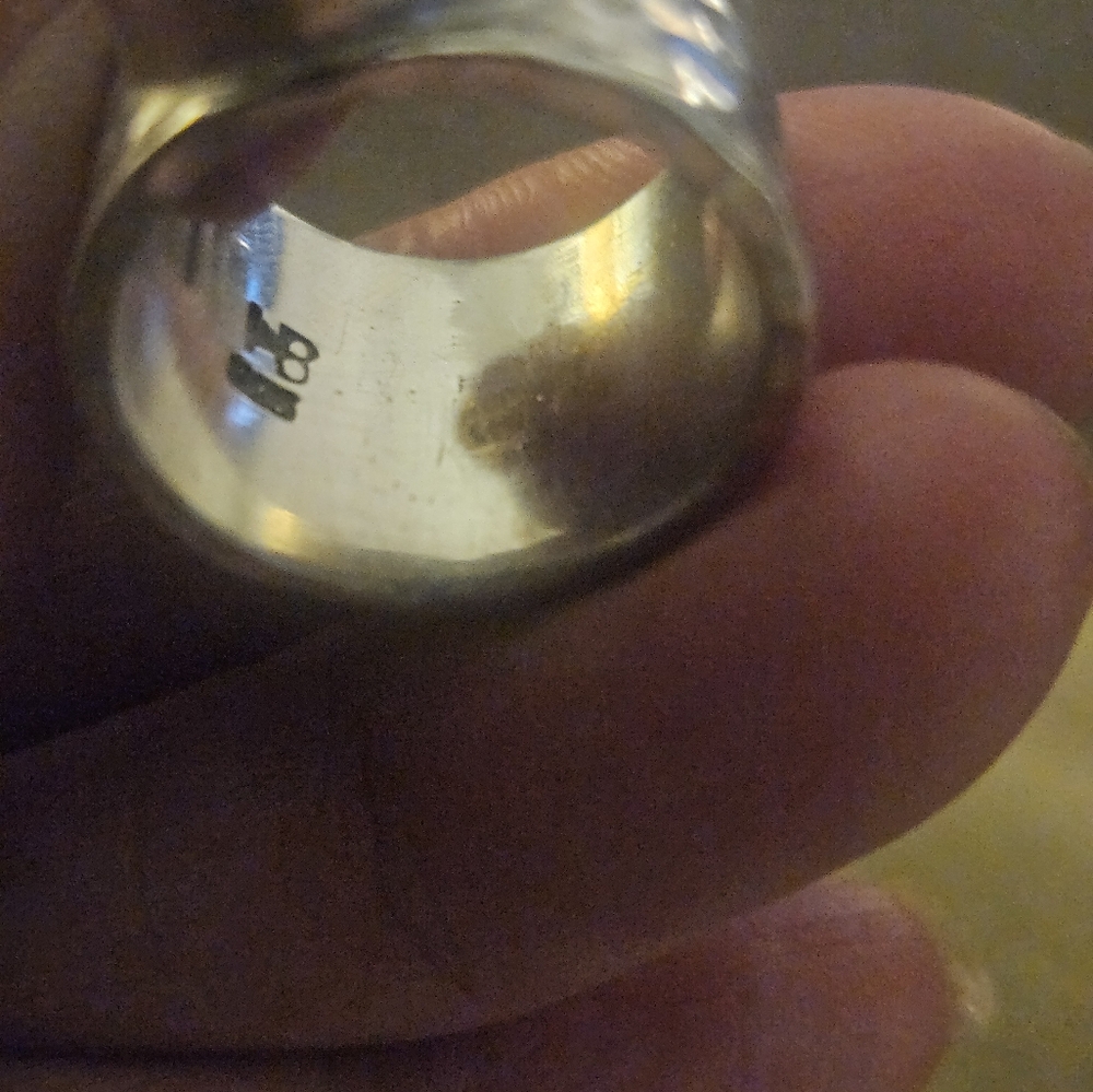NICKY BUTLER HEAVY CIGAR BAND HAMMERED STERLING W/SINGLE STUNNING CENTER STONE!♡ - Picture 13 of 16